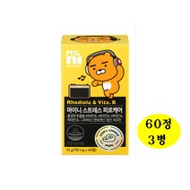 스트레스케어비 홍경천추출물 비타민B 비오틴 나이아신 엽산 스트레스 피로케어 로다올라, 60알, 3병