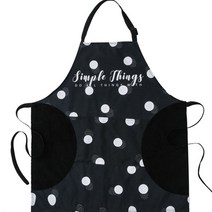 그림앤아이 생활방수 레터링 앞치마 행주부착, 블랙도트