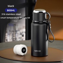 스텐 보온물병 대용량 텀블러 여행용 스테인리스 스틸 커피 진공 머그컵 2L, 1.800-2000ml - TXZ-800-BLACK
