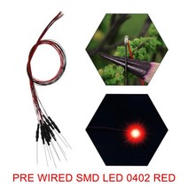 사전 유선 SMD 0402 LED 조명 모델 트레인 납땜 마이크로 리츠 화이트 레드 블루 그린 오렌지 옐로우 20 개, [03] Red