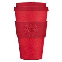 Ecoffee Cup 재사용 가능한 지속 가능한 여행용 커피 컵 휴대용 컵 누출 방지 실리콘 뚜껑 - 식기세척기 사용 가능(396.9g(14온스) 레드 던, Red Dawn_14oz