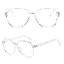 PKFARM 남녀공용 투명 빅사이즈 오버핏 뿔테 안경테 패션 포인트