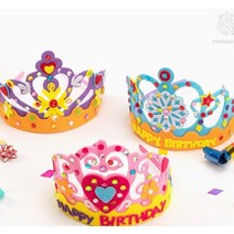 부직포 왕관 만들기 유아 꾸미기 어린이 미술놀이 머리띠, 파랑생일눈꽃