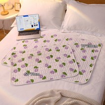 위생패드 초경 선물 방수요 월경 소형 생리 방수 패드 세탁 가능 숙면 샘 방지 시트 라지, 70x100cm, 튤립