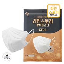 라인스토리 2D 방역마스크 KF94 대형 화이트 블랙 100매, 1매