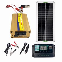 태양광패널컨트롤러 태양광 시스템 220v 30w 60a 컨트롤러 태양 전지 패널 배터리 충전기 220w 인버터 usb 그리드 캠핑 전원, 없음