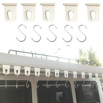 5/6/10pcs 캠핑 천막 후크 클립 랙 도구 옷 걸이 RV 캐러밴 자동차 외관 액세서리, [02] 5pcs with S hook