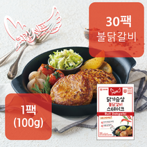 치킨셰프 닭가슴살 스테이크 (불닭갈비맛), 30팩, 100g