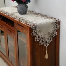 SKANDSALO 테이블 플래그 긴서랍 커피테이블 식탁 천패브릭 커버, 테이블 플래그 : 40 x 175cm, 2 색 레이스 (페넌트)