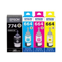 엡손 T774 T664 무한 리필 잉크 L605 L655 M105M205L1455 정품잉크, T774 검정, 1개