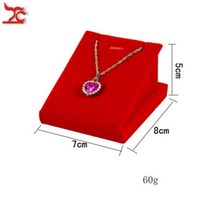 품질 보석 주최자 보석 펜던트 디스플레이 스탠드 홀더 쇼 장식 소매 프리미엄 레드 벨벳 스토어 카운터 쇼케이스, 펜던트 로우