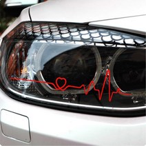 심전도 하트 차량 스크래치 가림 스티커 자동차연락처, 1개, 화이트