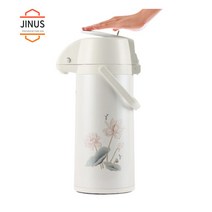 JINUS 대용량 코끼리보온병 마호병 크리스마스 연말 겨울 라면 끓이는 보온병 압착 버튼형, 2.5L-연꽃 프레스바