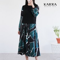 카라 KARRA 유니크프린팅플레어원피스+베스트SET KL2WOP011C