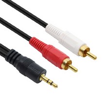 MBF AUX 3.5mm 스테레오 RCA 2선 스피커 앰프 연결 Y 케이블 오디오선 STEREO 1m~10m, 1.5m
