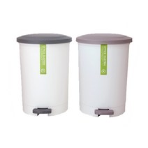 M 원형페달 휴지통, 대(20L)-라이트브라운