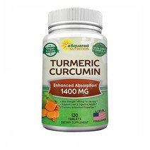 aSquared Nutrition Turmeric Curcumin 어스퀘어드 뉴트리션 터메릭 큐커민 강황 1400mg 120정, 1개, 기본