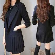 SAMARA 여성 봄 여름 가을 재킷 주름 슬림 롱 코트