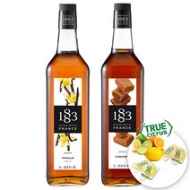 1883 바닐라 시럽 1000ml+1883 카라멜 시럽 1000ml+(트루 시트러스 사은품)