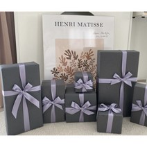 돌잔치 돌잡이 선물 포장 돌잡이상 가성비7종 세트, 모던그레이&퍼플리본