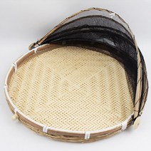 55cm 대나무 덮개채반 건조망 소쿠리 건조대 광주리 채반 1