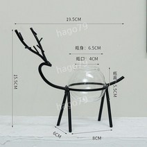 1+1 골드프레임 수경식물 비커 화분 유리 럭셔리 꽃병 장식품 인테리어, 20. 검은 등 사슴 어항 수경법