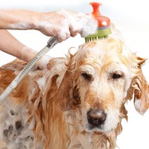강아지 고양이 마사지 샤워기 헤드 애견 샤워 해드, 화이트