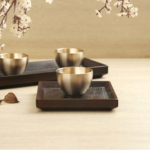 순수담 명인 명장 전통 방짜유기 동백 술잔4P, 단품, 4개