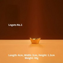 순수 구리 시뮬레이션 골드 바 장식 황동 솔리드 소품 너게트 벽돌 홈 1 개, 07 Lngots No1