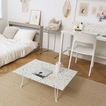 텐스페이스(10SPACE) 소피드메종 페페 테라조 800 접이식테이블 PE028, 800 테라조PE028