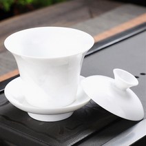 [순수] 마음휴식 도자기 개완 백자 뚜껑 다기 찻잔