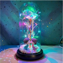[ 프로포즈 LED 장미꽃 무드등 ] 아르띠콜로 로맨틱 홀로그램 꽃 무드등 인테리어 특별한 선물 10대 여성 20대 여자 생일선물 여자친구 기념일 선물 꽃다발 무드등 여친 선물, 혼합색상