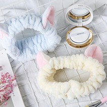 리브이마켓 고양이 세안 헤어밴드 세수 세면 머리띠, 1개, 초코