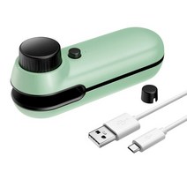 실링기 비닐접착기 진공포장 과자 식자재보관 휴대용 2 IN 1 열 실러 및 커터 USB 충전식 씰링 기계 주, 01 Green