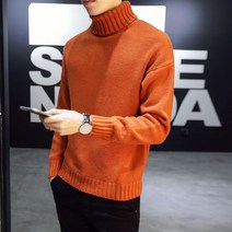 흰색 터틀넥 니트 폴라티 목티 소라색 주황색 반목티 반폴라 스웨터