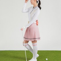 엘르골프 로고 프린트 플리츠 스커트 6I21803-401W