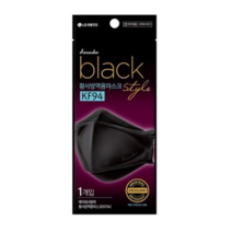 에어워셔 블랙 황사방역용마스크(KF94) LG생활건강 에어워셔 블랙마스크 (블랙 KF-94), 70매입