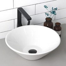 YJ-9015 원형 도기볼세면기세면대 세면기 세면볼 도기볼, CH 엔틱블랙 유리볼 자동폽업, 선택안함