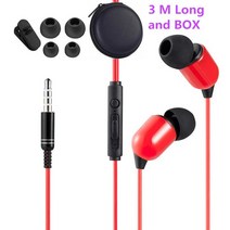 3M 길이의 이어폰 헤드폰 가라오케 노래 마이크가 있는 슈퍼베이스 스테레오 금속 3.5mm 폰/전화 프로 MP4, 05 H3 3M RED