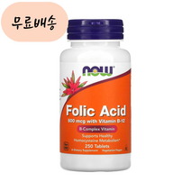 나우푸드 엽산 800mc.g 250 Folic Acid Folate 비타민B군, 250g, 1개