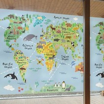 무점착투명시트_재밌는 지도이야기02_A01_W90xH90cm, 단품