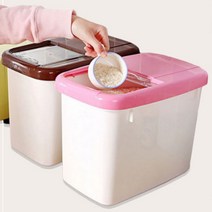 추천 플라스틱 쌀통 10kg 쌀보관함 미니 쌀저장고, 핑크
