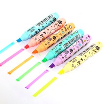 6개/몫 색 kawi 귀여운 텍스트 구분 기호 컬러 보이지 않는 라이너 마커 copic 아트 형광펜, 한개옵션0