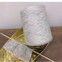 SKANDSALO 파스텔 무지개 모헤어 대용량 털실 뜨개질, A