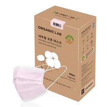 오가닉랩 내추럴 코튼 마스크 대형, 핑크, 100장