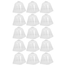 유리온실 미니 소형 비닐하우스 온실장plant cloche dome cover garden bell plastic for 습기 clear covers protector mini, 15pcs 7x7.5cm
