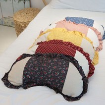 시원한 메밀 꿀잠 숙면 낮은 기능성 반달 베개 커버1P, 레드커버, 1개