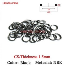 오링 o-ring 두께/CS 1.5mm NBR 씰링 O 링 O-링 씰 개스킷 고무 오일 와셔 ID 0.6-200mm, 4.4x1.4x1.5 mm