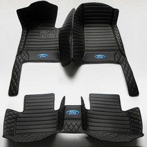 포드 머스탱 레인저 에베레스트 F150 엣지 쿠가 Ford Everest Edge Ranger 적합 모든 날씨 방수 자동차 액세서리 자동 카펫 발 패드에 가죽 자동차 바닥 매트, 검정, Everest 에베레스트 7Seat 2016-2020
