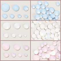 네일스톤 오팔 컬러 원형 평스톤 믹스 (350개입), 오팔블루 (350개입)